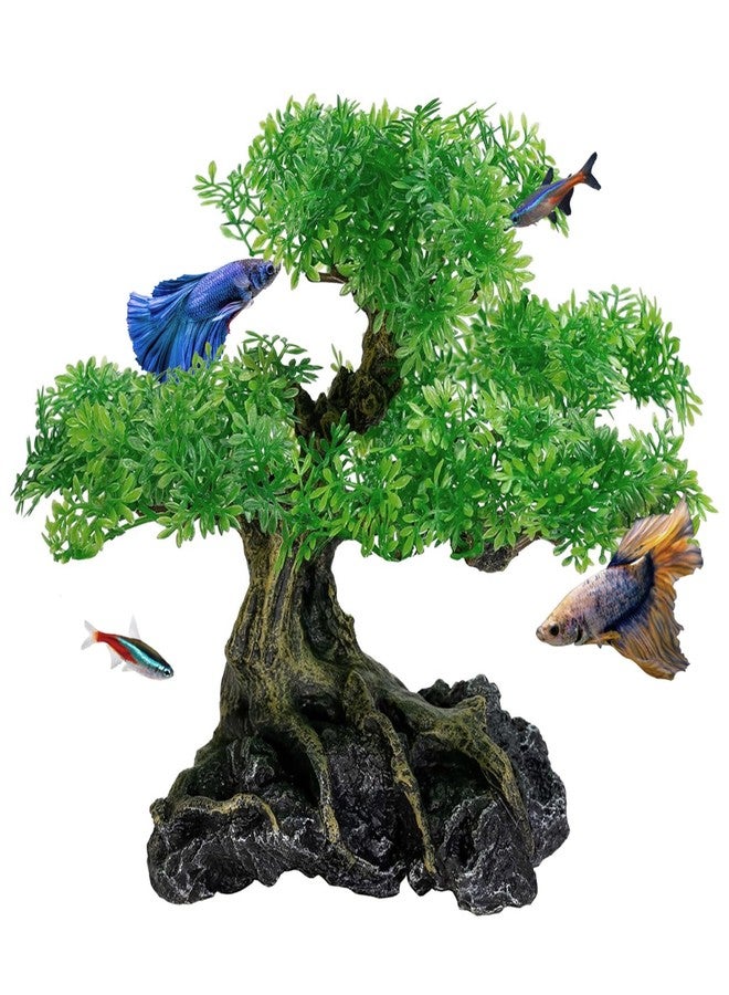 UNEAK - Aquarium Bonsai Tree Plant Fish Tank Decorations Medium/Large Resin Plastic Artificial Plants Flower Ornament Beta Goldfish Decoration Ornaments Freshwater & Saltwater Décor - Image 1